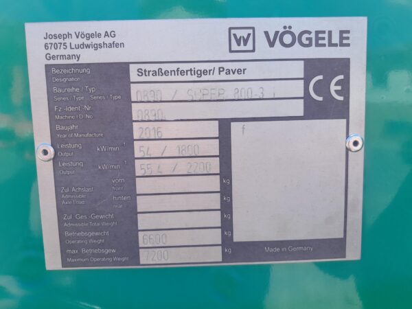 2016 VÖGELE SUPER 800-3i * 4.000 Std. * 3,20 Meter * NIVELTRONIC – Bild 35